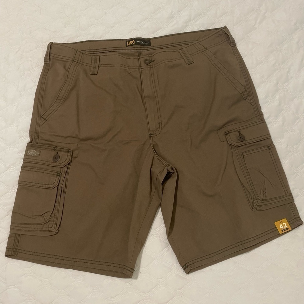 Lee Extreme Comfort Chino Shorts Stretch Flat Front Mens 42 Beige & blue BUNDLE - Picture 3 of 13